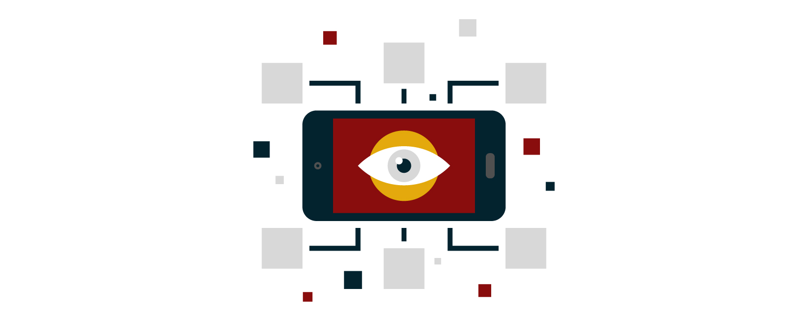 Illustration of a cell phone with an eye in it