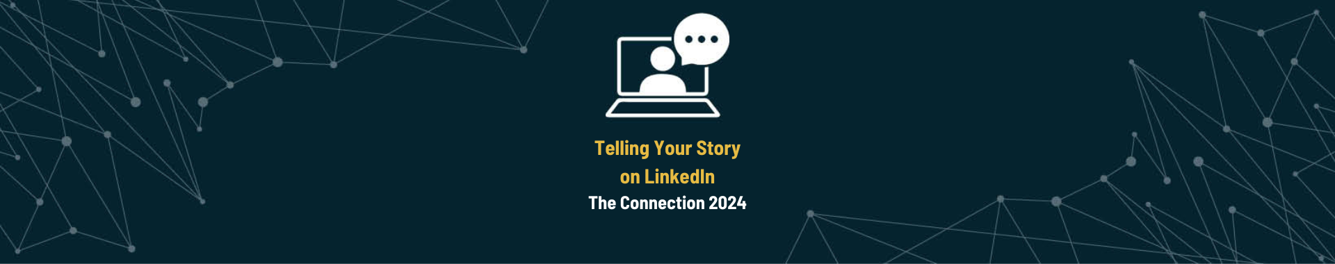 Image illustrating the 'Connection 2024: LinkedIn' event, featuring bold branding and visuals highlighting strategies for professional networking and marketing in higher education.